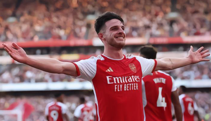 赖斯:阿森纳中场核心,本赛季英超创造重大机会之王